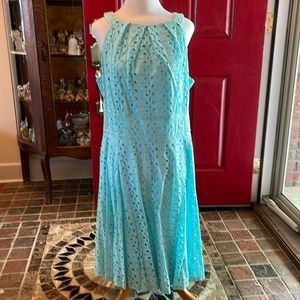 Mint green eyelet lace dress